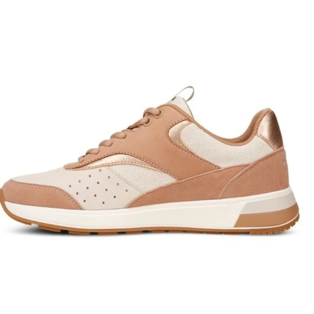 Vionic Sneaker Nova Womens 6.5 Macaroon‎ Brown Cream  Suede New